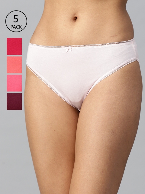 

Marks & Spencer Women Pack of 5 Solid High Legs Basic Briefs T615019L, Pink