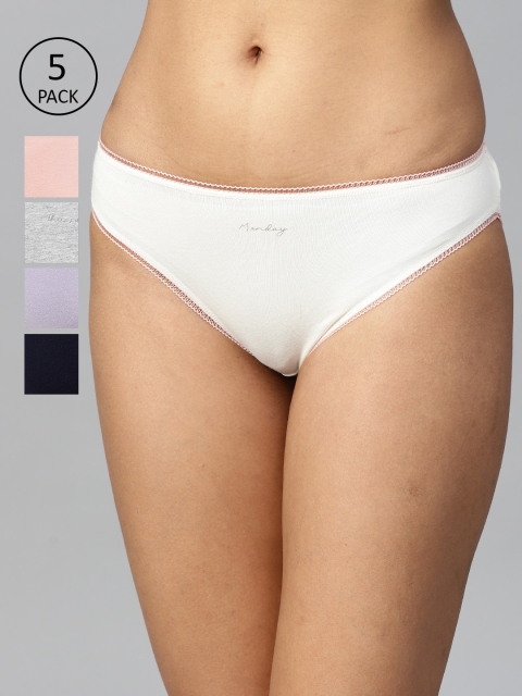 

Marks & Spencer Women Pack of 5 Solid Basic Briefs T615003L, White