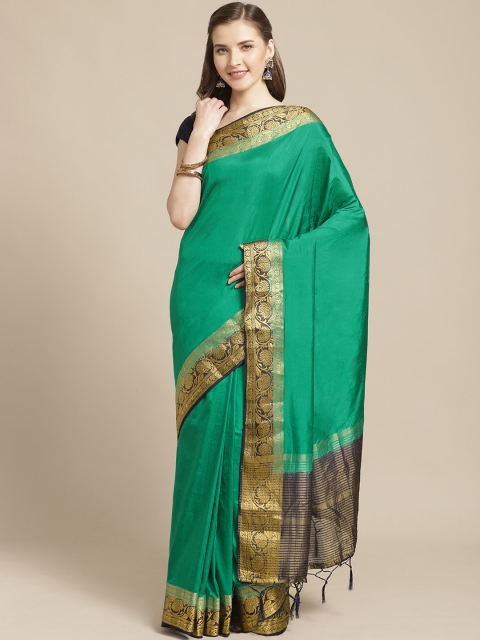 

Nanda Silk Mills Green Solid Mysore Silk Saree