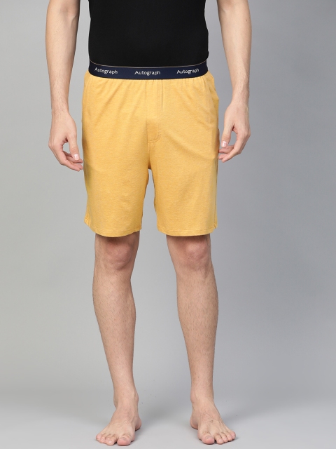 

Marks & Spencer Men Mustard Yellow Solid Lounge Shorts