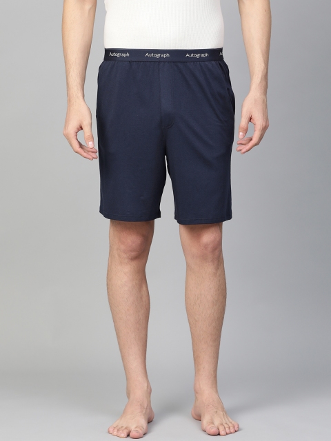 

Marks & Spencer Men Navy Blue Solid Lounge Shorts