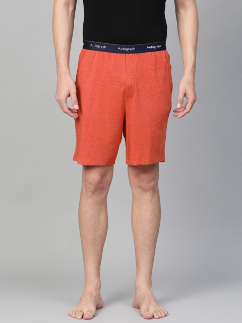 

Marks & Spencer Men Coral Red Solid Lounge Shorts