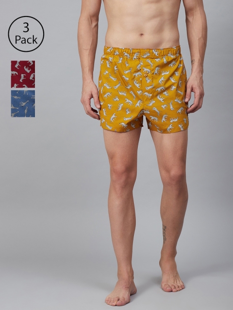 

Marks & Spencer Men Pack Of 3 Printed Boxers, Blue