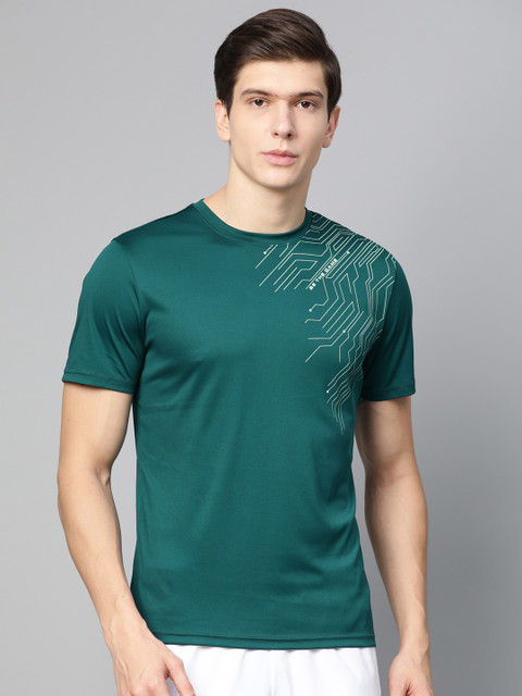 

Alcis Men Teal Green Printed Round Neck T-shirt