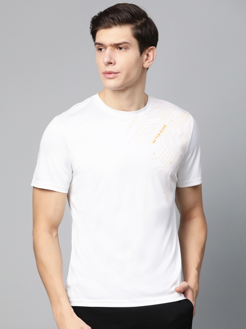 

Alcis Men Off-White & Orange Placement Print Round Neck T-shirt