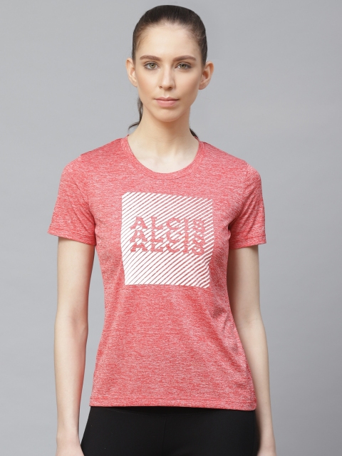 

Alcis Women Red & White Slub Effect Typography Printed Round Neck T-shirt