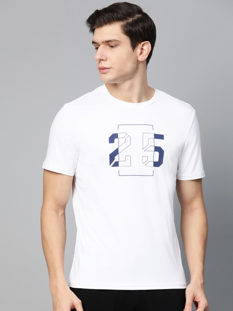 

Alcis Men White & Blue Printed Round Neck T-shirt