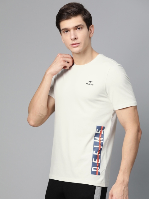 

Alcis Men Off-White Printed Detail Round Neck T-shirt