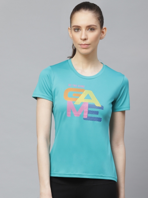 

Alcis Women Green Typography Printed Round Neck T-shirt