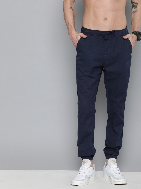

HERE&NOW Men Navy Blue Regular Fit Solid Joggers