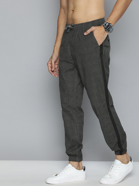 

HERE&NOW Men Grey Regular Fit Self Design Joggers