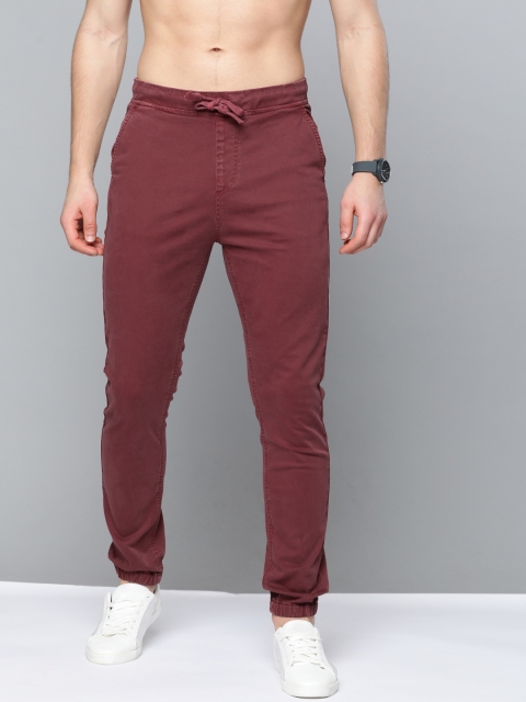 

HERE&NOW Men Maroon Regular Fit Solid Joggers