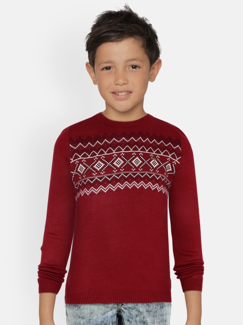 

Allen Solly Junior Boys Red Printed Pullover Sweater