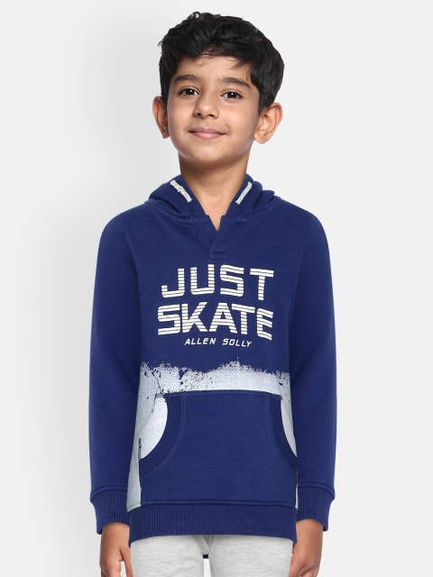 

Allen Solly Junior Boys Blue Printed Hooded Sweatshirt