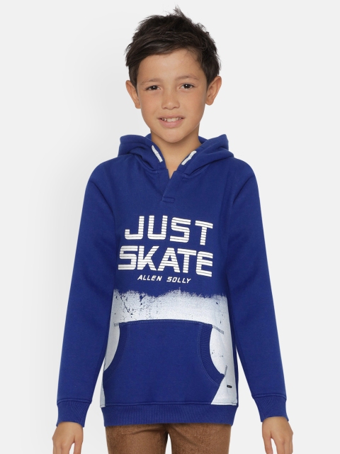 

Allen Solly Junior Boys Blue Printed Hooded Sweatshirt