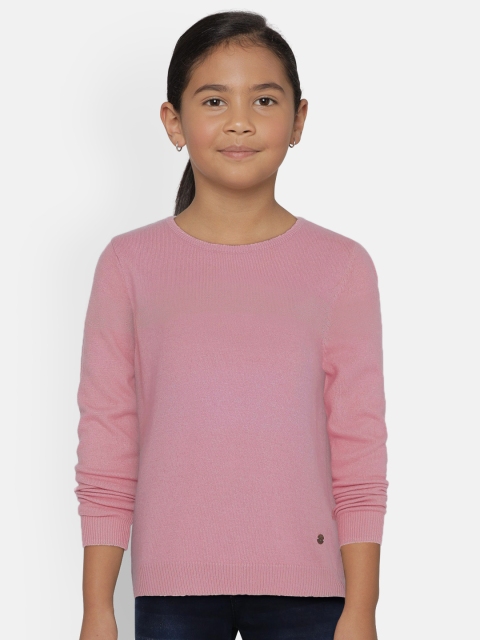 

Allen Solly Junior Girls Pink Solid Pullover Sweater