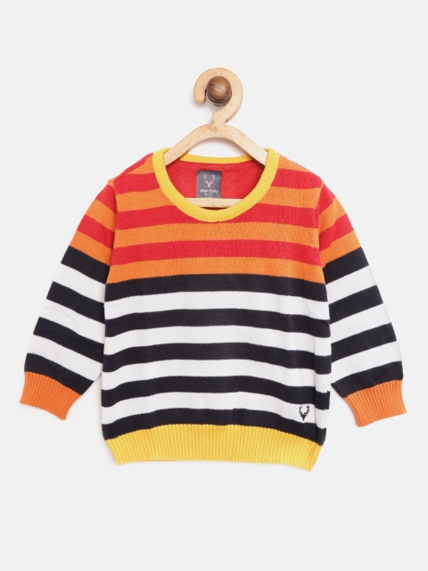 

Allen Solly Junior Boys White & Orange Striped Sweater