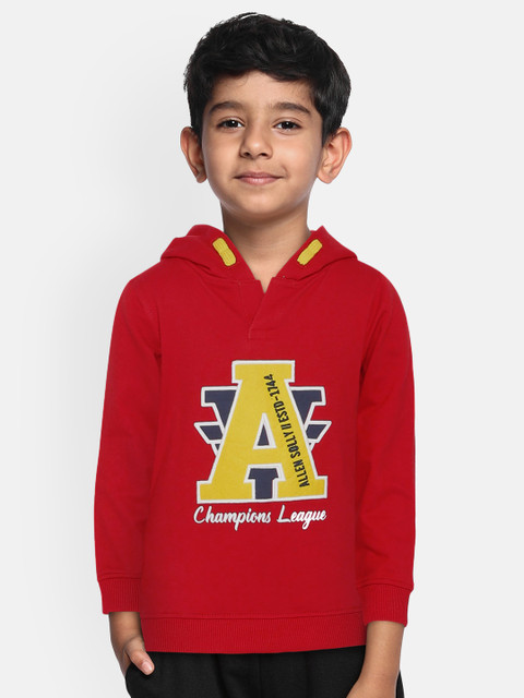 

Allen Solly Junior Boys Red Printed Hooded Sweatshirt