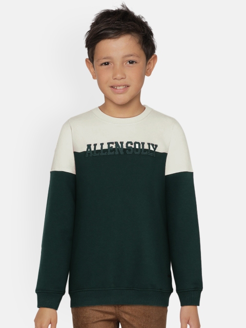 

Allen Solly Junior Boys Green & Beige Colourblocked Sweatshirt