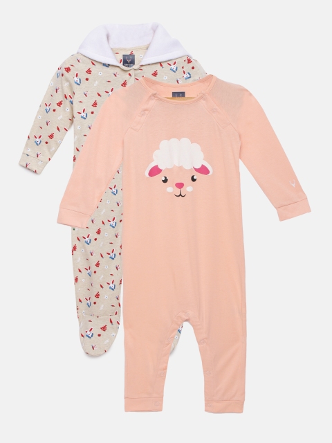

Allen Solly Junior Girls Pack of 2 Printed Sleepsuits, Pink