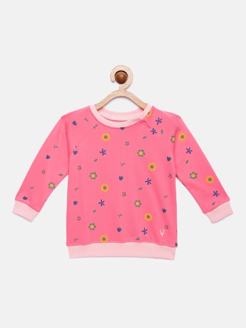 

Allen Solly Junior Girls Coral Pink Printed Sweatshirt