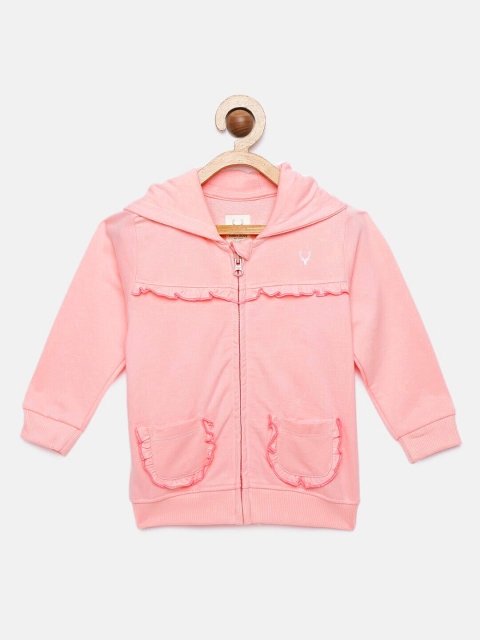 

Allen Solly Junior Girls Pink Solid Hooded Sweatshirt