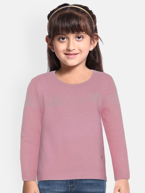 

Allen Solly Junior Girls Pink Solid Pullover Sweater