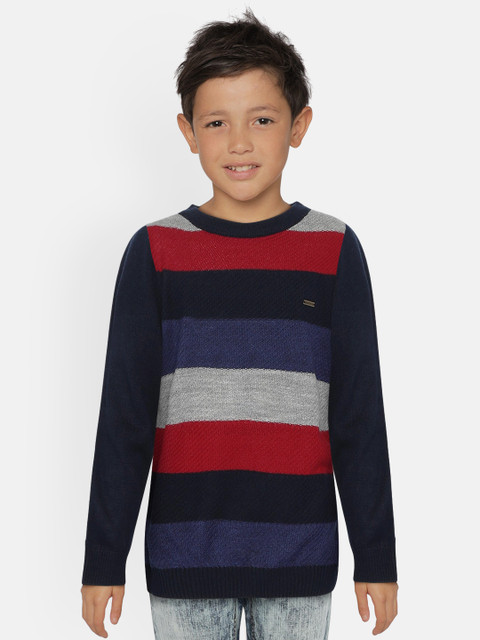 

Allen Solly Junior Boys Multicoloured Colourblocked Pullover Sweater, Multi