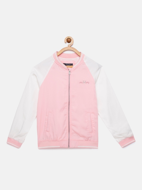 

Allen Solly Junior Girls White & Pink Solid Jacket