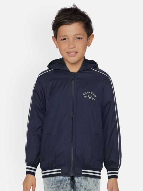 

Allen Solly Junior Boys Navy Blue Solid Open Front Jacket