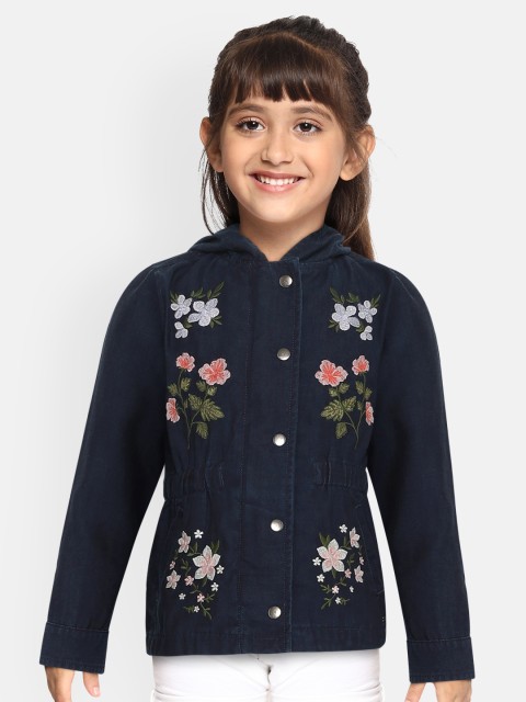 

Allen Solly Junior Girls Blue Embroidered Denim Jacket