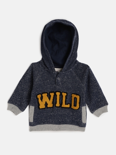 

Allen Solly Junior Boys Grey Self Design Hooded Sweatshirt
