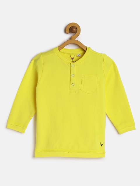 

Allen Solly Junior Girls Yellow Solid Henley Neck T-shirt