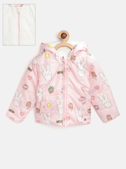 

Allen Solly Junior Girls White & Pink Solid Reversible Padded Jacket