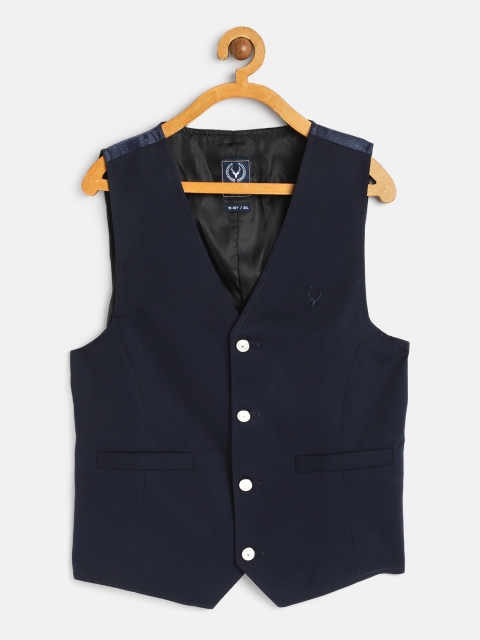 

Allen Solly Junior Boys Navy Blue Solid Waistcoat