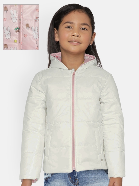 

Allen Solly Junior Girls Off-White & Pink Reversible Jacket