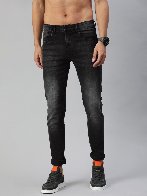 

HERE&NOW Men Black Slim Fit Mid-Rise Clean Look Jeans