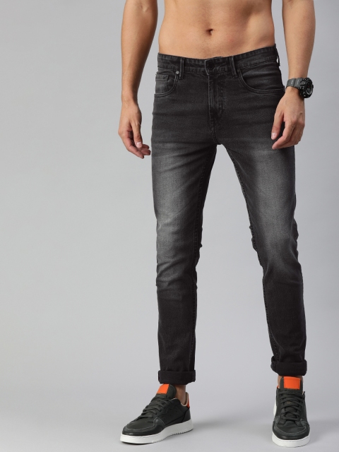 

HERE&NOW Men Black Slim Fit Mid-Rise Clean Look Jeans