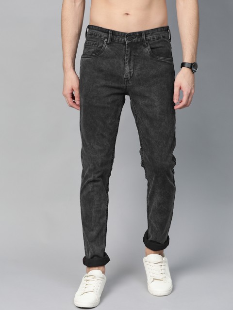 

HERE&NOW Men Black Slim Fit Mid-Rise Clean Look Stretchable Jeans