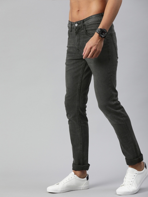 

HERE&NOW Men Grey Slim Fit Mid-Rise Clean Look Jeans