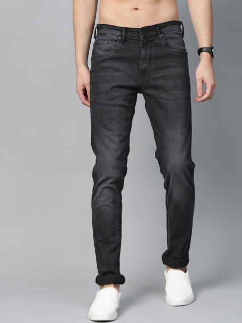 

HERE&NOW Men Black Slim Fit Mid-Rise Clean Look Stretchable Jeans