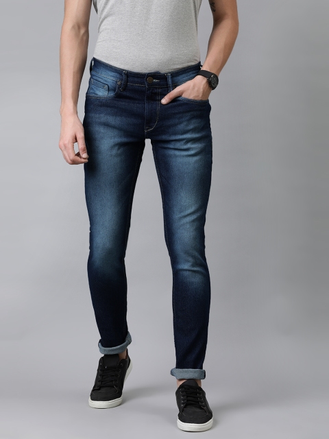 

HERE&NOW Men Blue Skinny Fit Mid-Rise Clean Look Stretchable Jeans