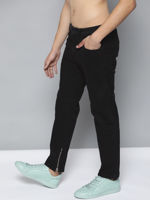 

HERE&NOW Men Black Ankle Slim Fit Mid-Rise Clean Look Stretchable Jeans