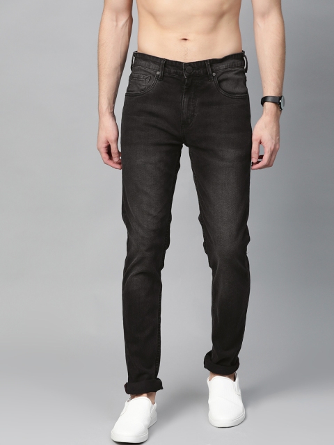 

HERE&NOW Men Black Slim Fit Mid-Rise Clean Look Stretchable Jeans