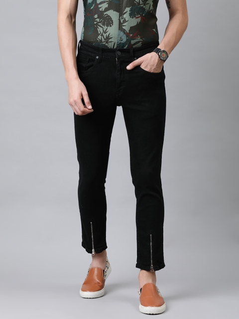 

HERE&NOW Men Black Slim Fit Mid-Rise Clean Look Stretchable Jeans