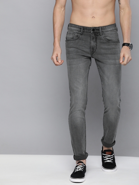 

HERE&NOW Men Grey Skinny Fit Mid-Rise Clean Look Stretchable Jeans