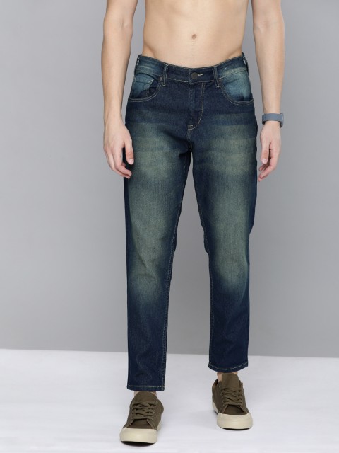 

HERE&NOW Men Blue Slim Tapered Fit Mid-Rise Clean Look Stretchable Ankle-Length Jeans
