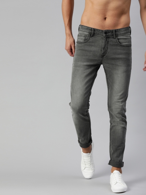 

HERE&NOW Men Grey Slim Fit Mid-Rise Clean Look Stretchable Jeans