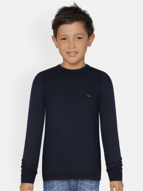 

Allen Solly Junior Boys Navy Blue Solid Pullover Sweater