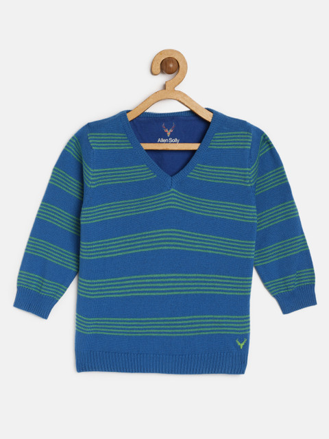 

Allen Solly Junior Infant Boys Blue & Green Striped Pullover Sweater